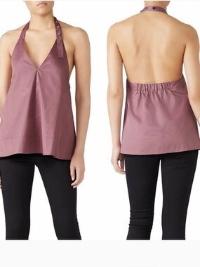 Tibi Dusty Plum Halter Top